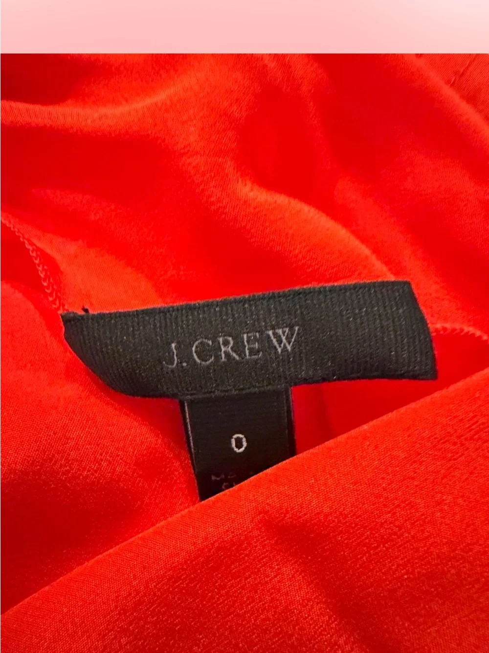 J. Crew Red Reversible -Bow Silk top blouse size 0